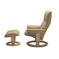 Quickship | Mayfair Classic Recliner Chair and Footstool | Leather