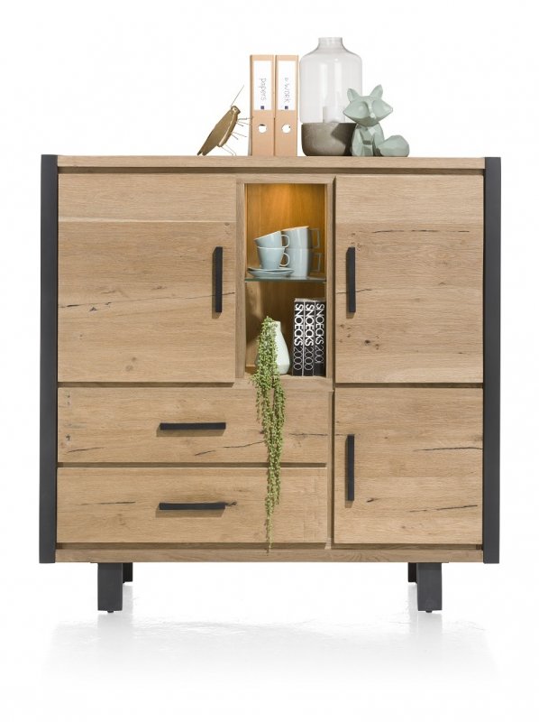 Habufa Brooklyn Highboard | Oak Railway Brown