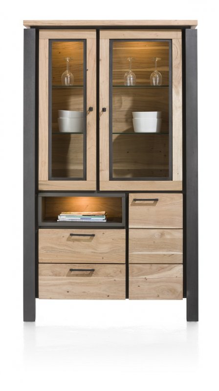 Habufa Charleston Glass Cabinet | Smoked Kikarwood Desert Brown