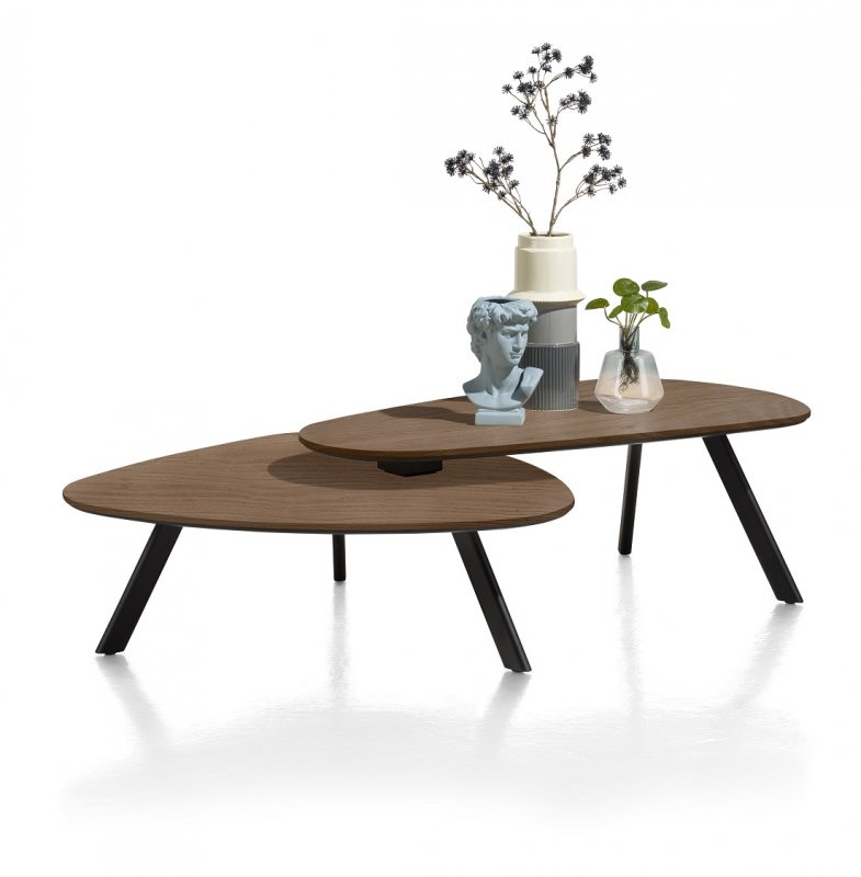 Habufa Livada Coffee Table Pair | Oak Chocolate Brown