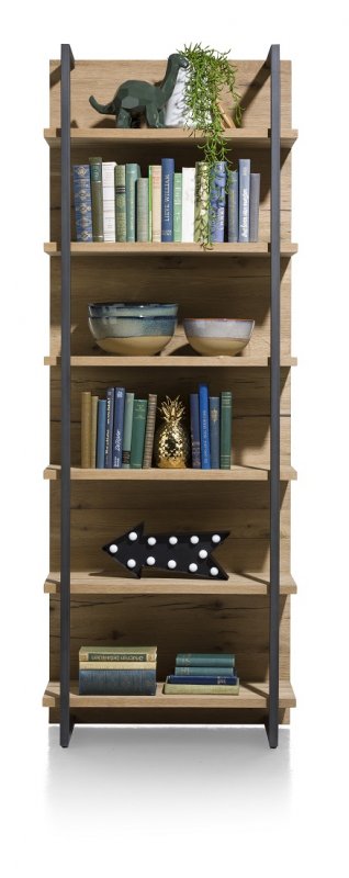 Habufa Livingston Bookcase | Oak Railway Brown