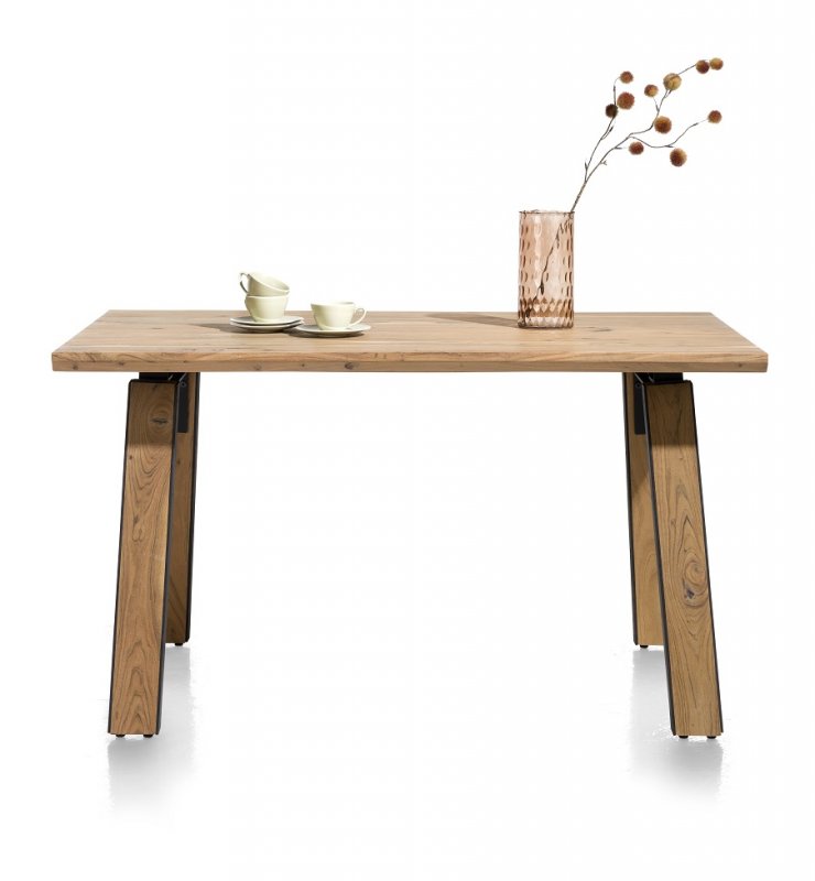 Habufa Tokyo Dining Table | Solid Burned Kikar Wood & Off Black Lacquer