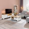 Habufa Arizona Coffee Table | Oak Railway Brown & White Lacquer