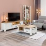 Habufa Arizona Coffee Table | Oak Railway Brown & White Lacquer