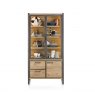 Habufa Metalo Glass Cabinet | Oak Railway Brown