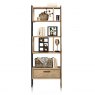 Habufa Tokyo Bookcase | Solid Burned Kikar Wood & Off Black Lacquer