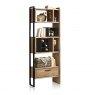 Habufa Tokyo Bookcase | Solid Burned Kikar Wood & Off Black Lacquer